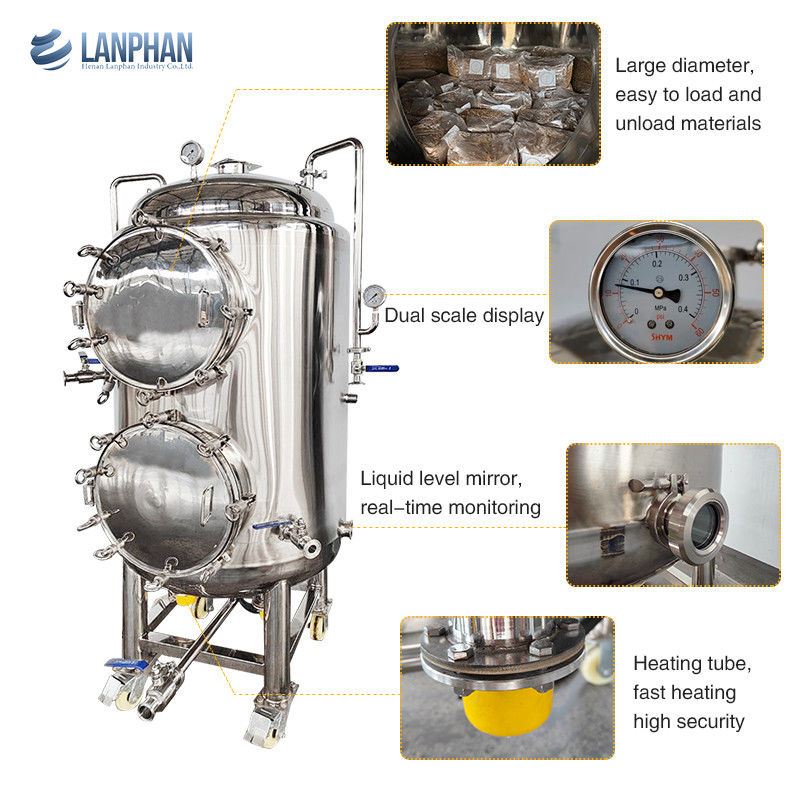 Stérilisateur à vapeur à autoclave vertical à phase unique 220V d'une capacité de 330 L et d'une pression de travail de 15 PSI