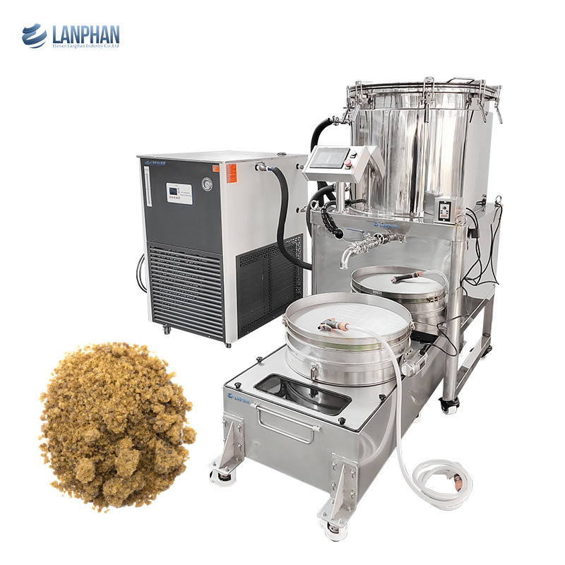 Machine d'extraction de trichome de 75 gallons Boule de hachage de glace d'eau Séparateur de trichome Extracteur sans solvant