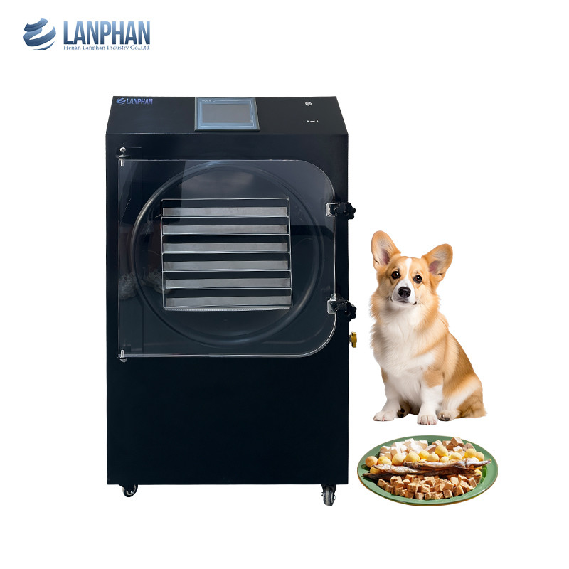 25 kg/h machine à vide noire de séchage par congélation pour animaux de compagnie traitement alimentaire à domicile de laboratoire de congélation
