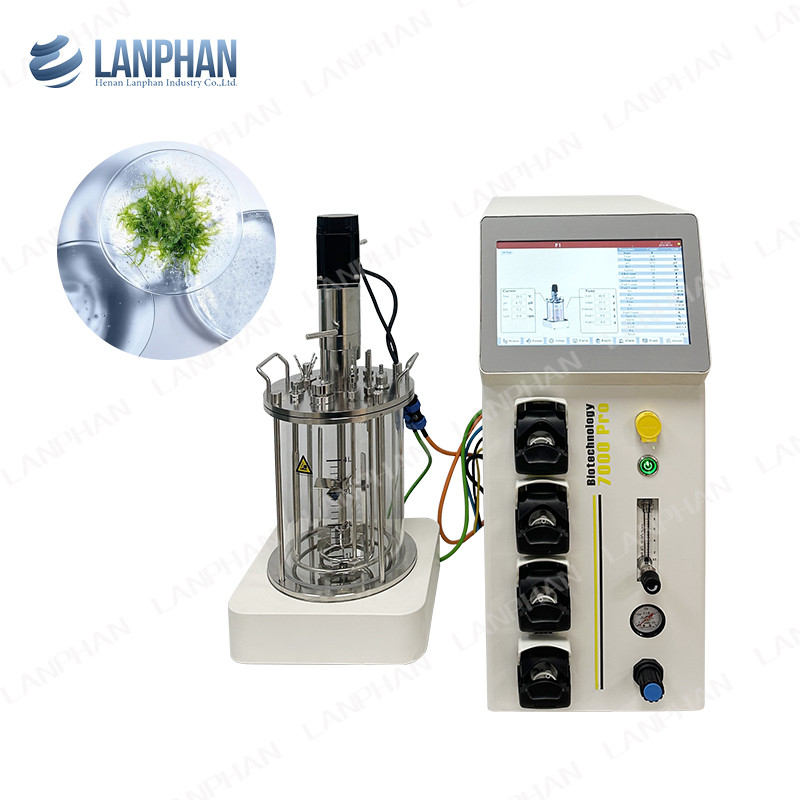 5l Bioréacteur de culture cellulaire animale Bioréacteur en verre autoclavé Fermentateur microbien