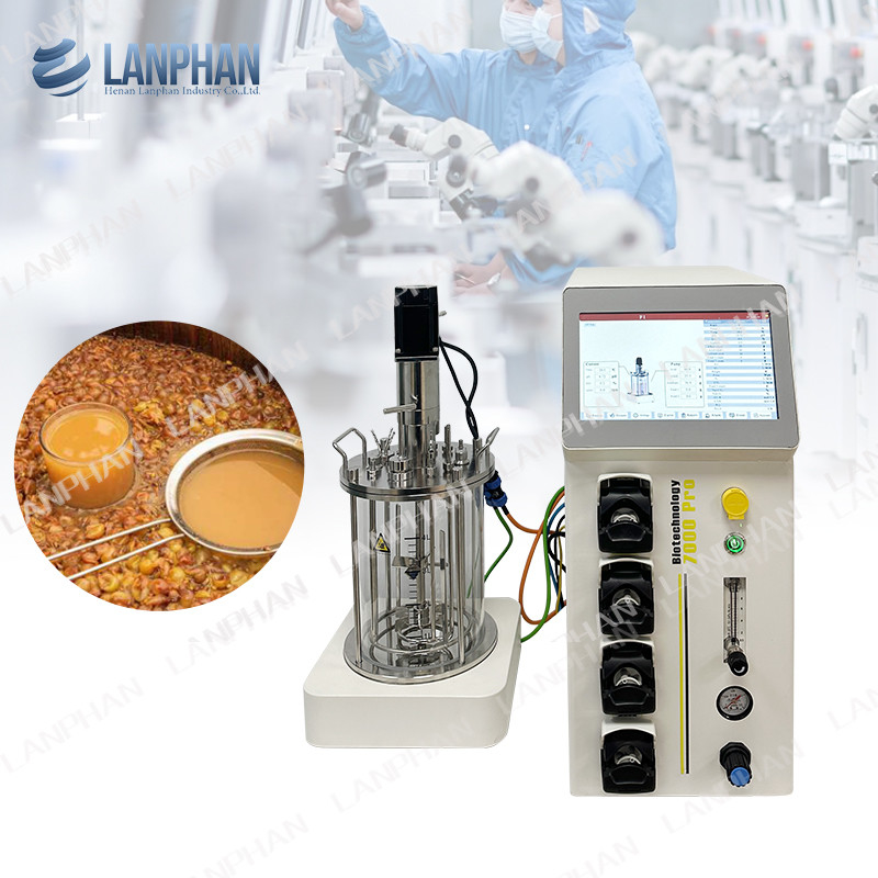 2l 5l 10l culture automatique de levure de spiruline Bioréacteur de fermentation en verre pour culture cellulaire