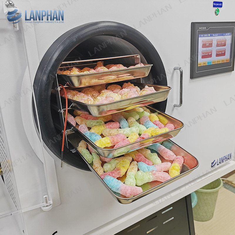 4 plateaux Skittle machine à vide de séchage par congélation Petit banc-tope séchoir de maison par congélation pour les bonbons