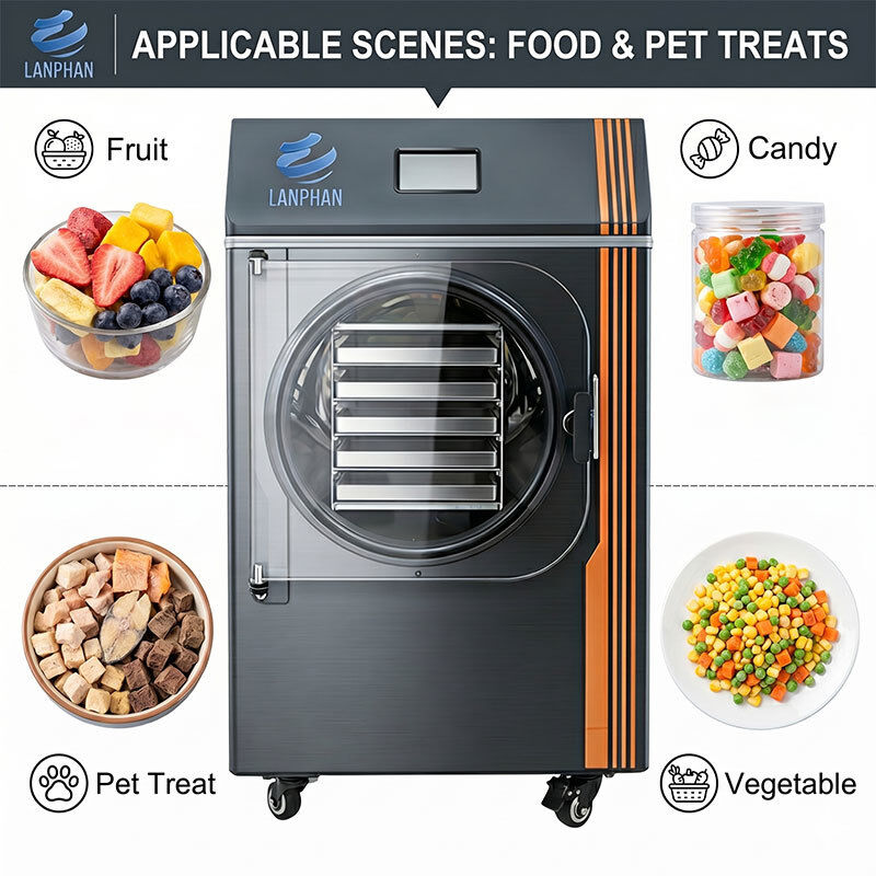 Séchoir congélateur domestique compact de 4-6 kg de capacité avec conception en 5 plateaux pour fruits légumes et friandises pour animaux de compagnie