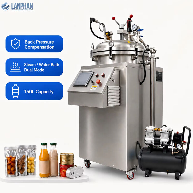 75L/100L/150L Stérilisateur de rétorsion de pots Petite machine de rétorsion dans l'industrie alimentaire