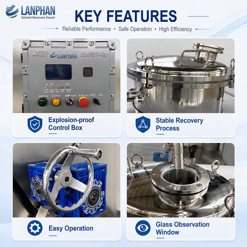 Solvent Recovery Machine with 95% Recovery Rate, Explosion-Proof Structure, and Automatic Feeding for Industrial Waste Solvent Treatment