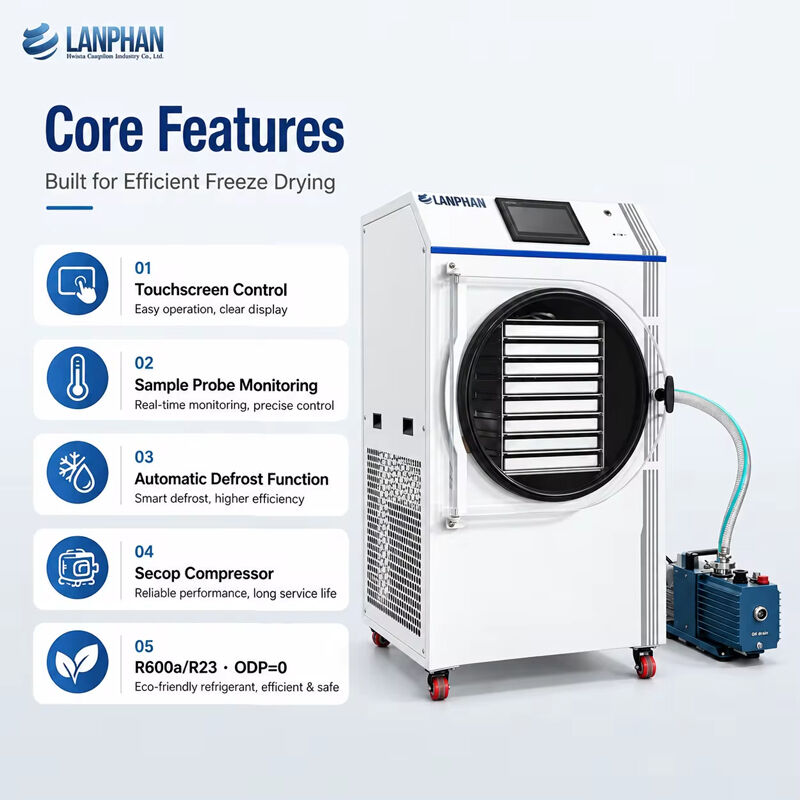 10kg Small Vacuum Freeze Dryer Lyophilizer Machine with 220V/110V and 15Pa Vacuum Degree for Home Fruit Vegetable Drying