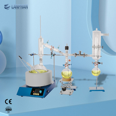 film essuyé moléculaire d'équipement de distillation de chemin court du laboratoire 5Ltr