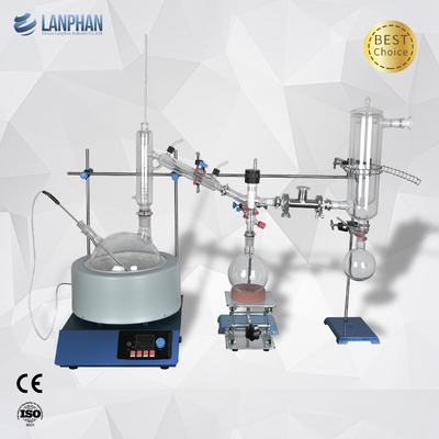 Kit moléculaire partiel de distillation de chemin court de laboratoire 5 litres