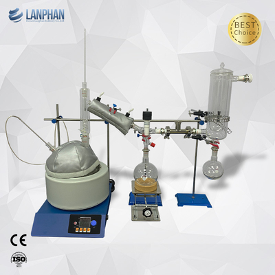 Haut équipement de distillation de chemin court de vide de Borosilicate pour le laboratoire 5L