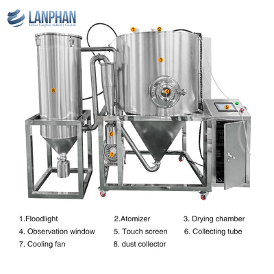 5L sècheuse à pulvérisation machine d' acier inoxydable système de séchage à pulvérisation machine de séchage à pulvérisation pour le lait